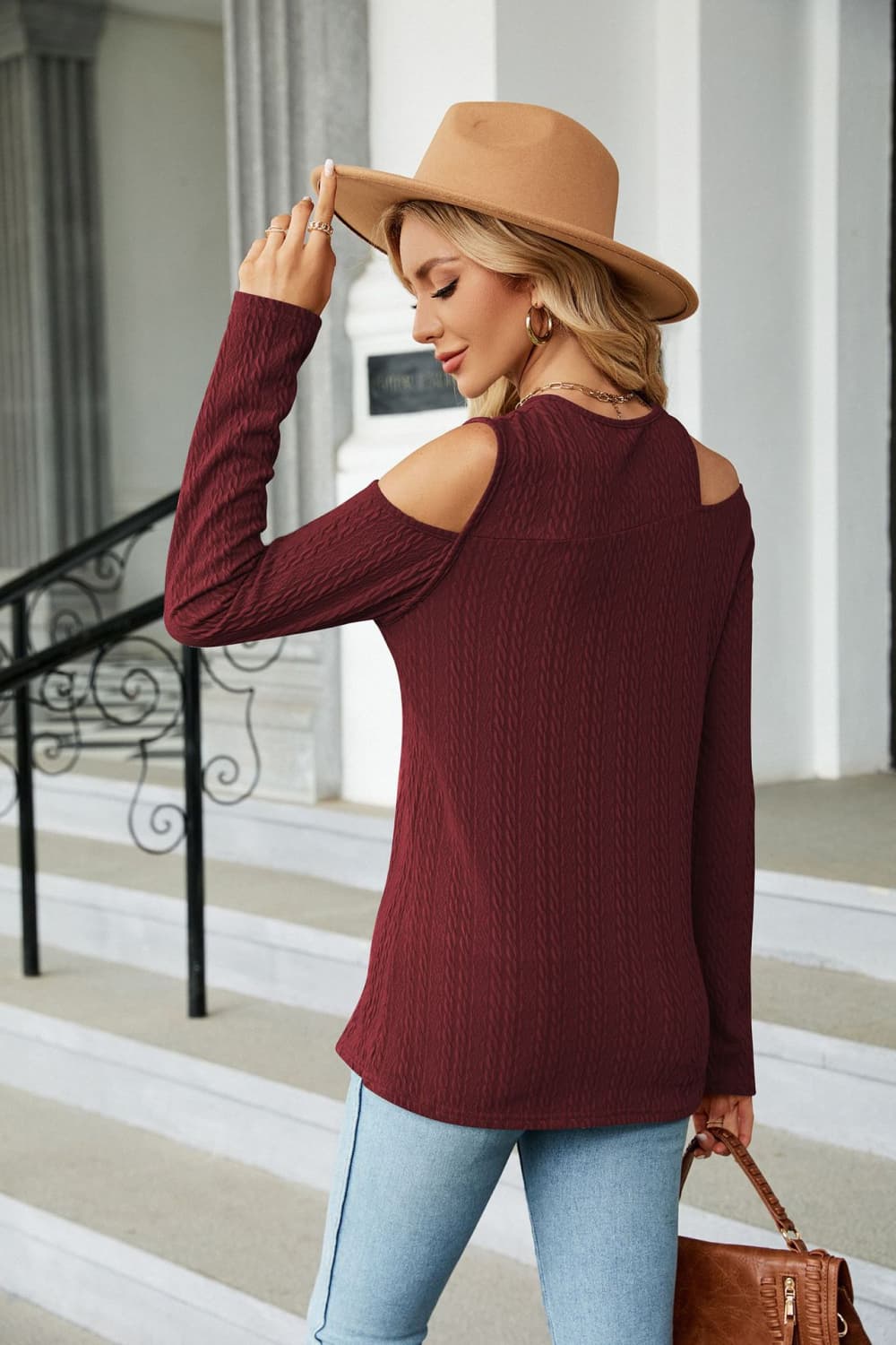 Dropped Shoulder Long Sleeve Blouse, view 12