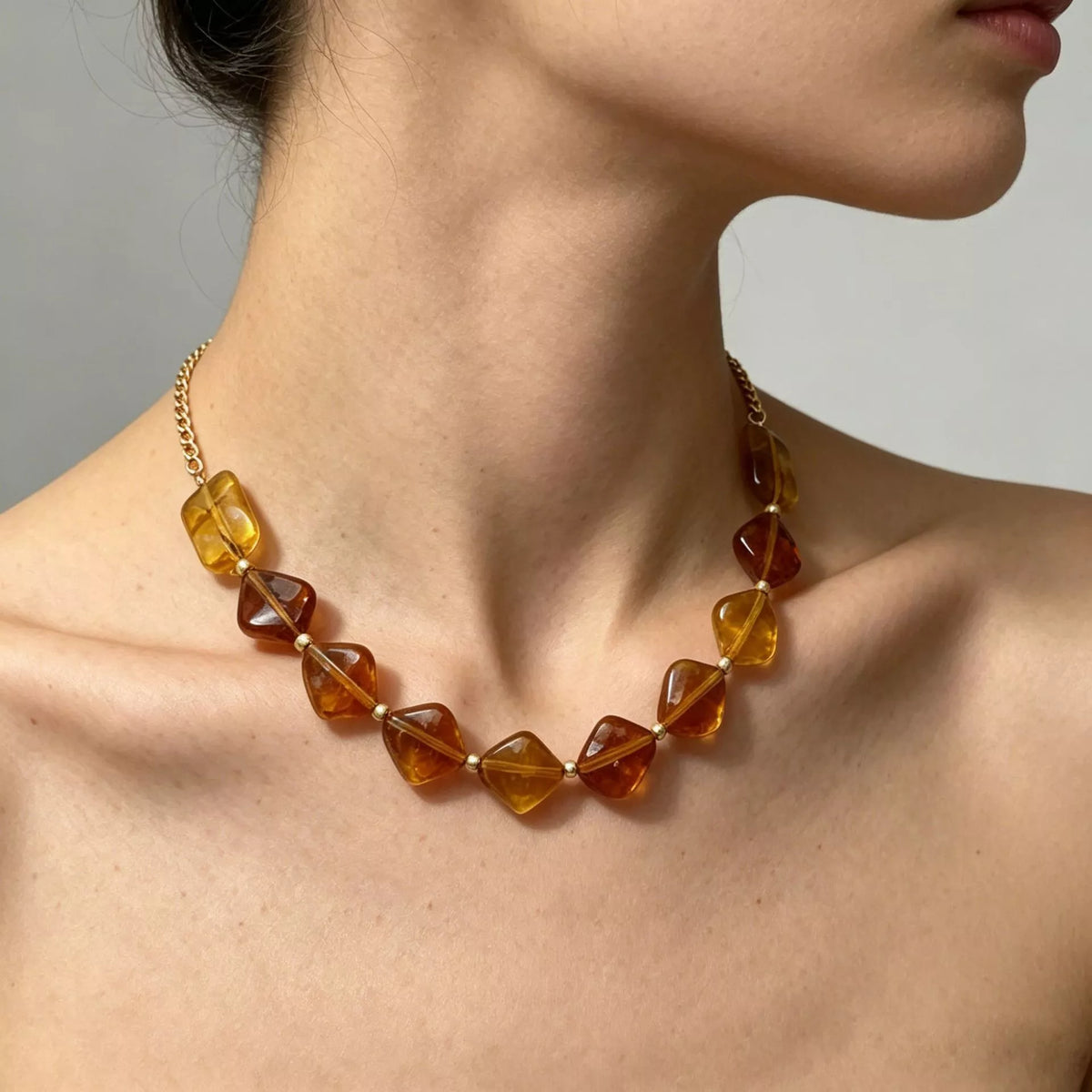Geometric Acrylic Bead Necklace - Lilixa.store