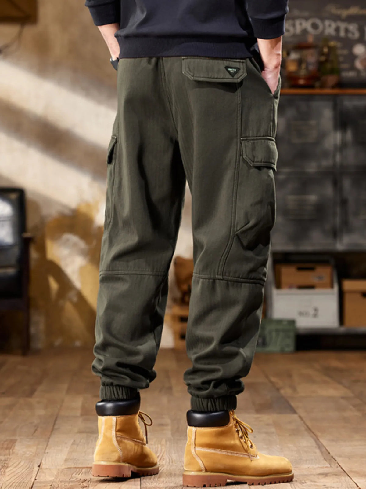 Men's Plus Size Casual Cargo Pants, view 6