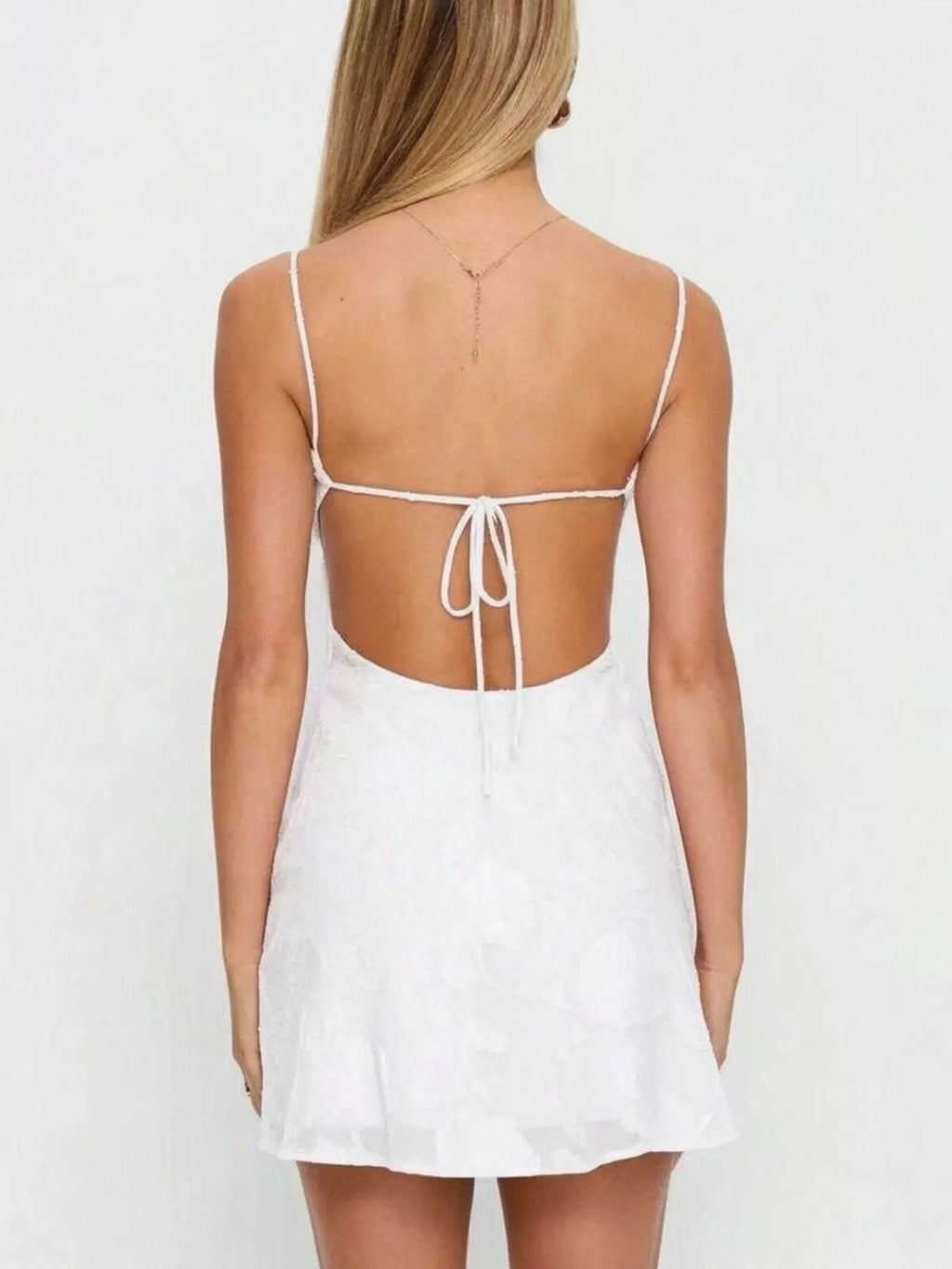 Backless Spaghetti Strap Mini Dress - Lilixa.store