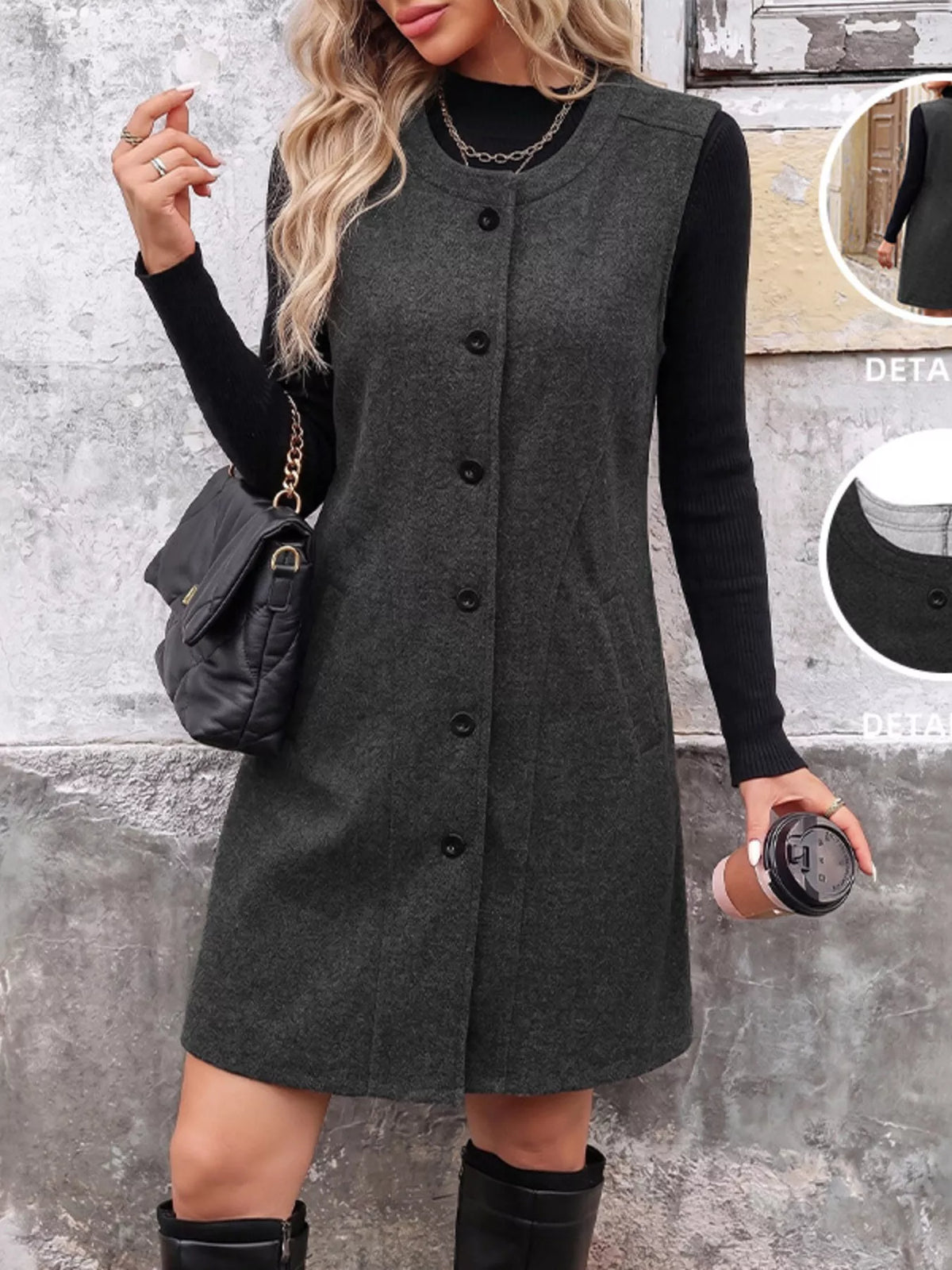 Sleeveless Longine Vest Coat - Lilixa.store