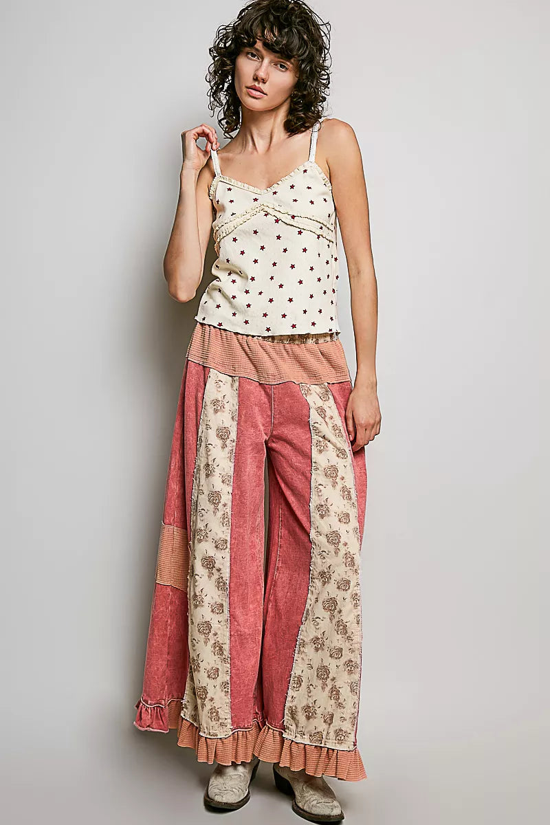 POL Star Printed Lightweight Ribbed Knit Cami - Lilixa.store