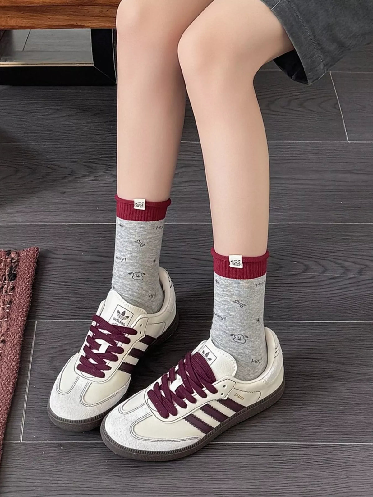 Cartoon Print Cotton Crew Socks - Lilixa.store