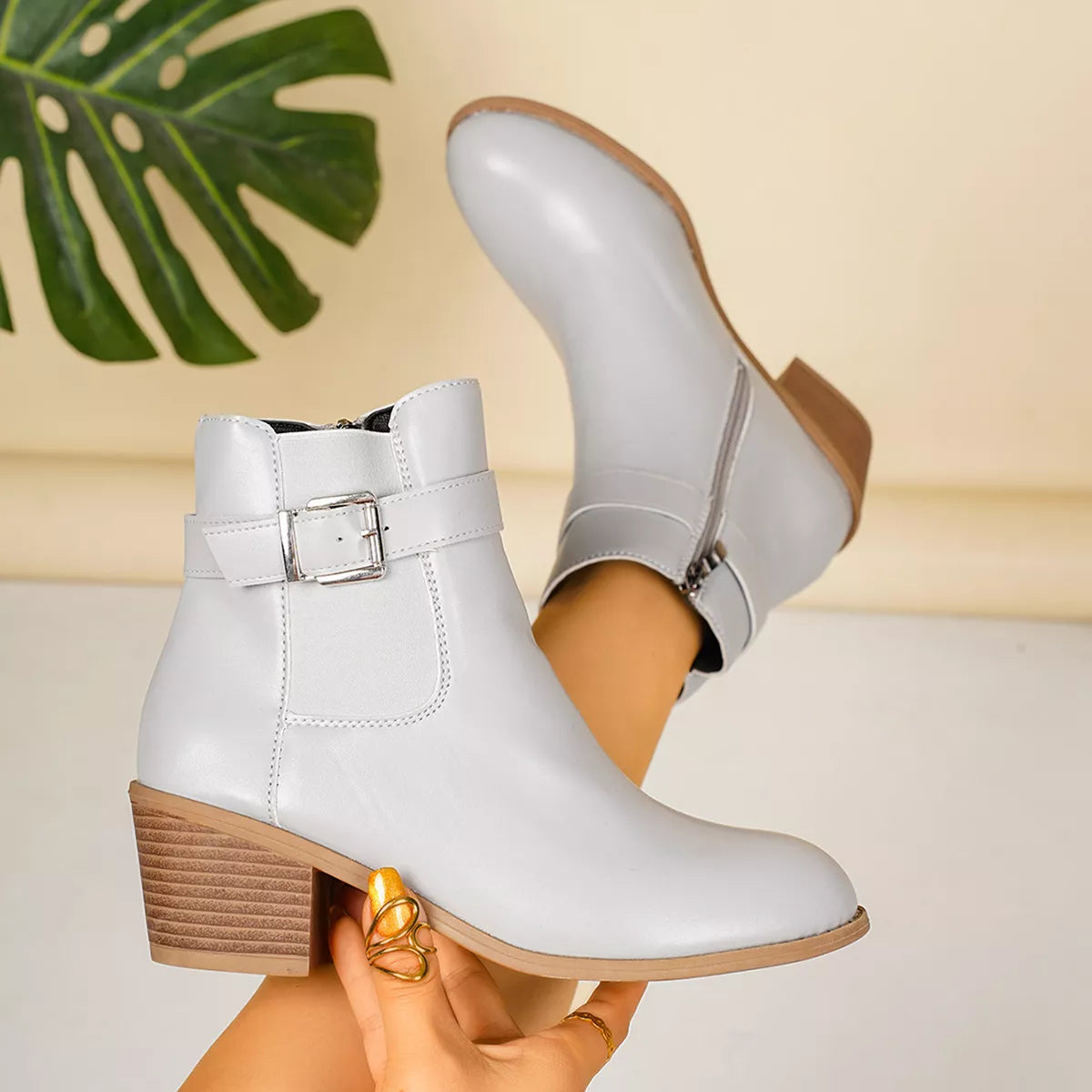 Point Toe Block Heels Boots - Lilixa.store