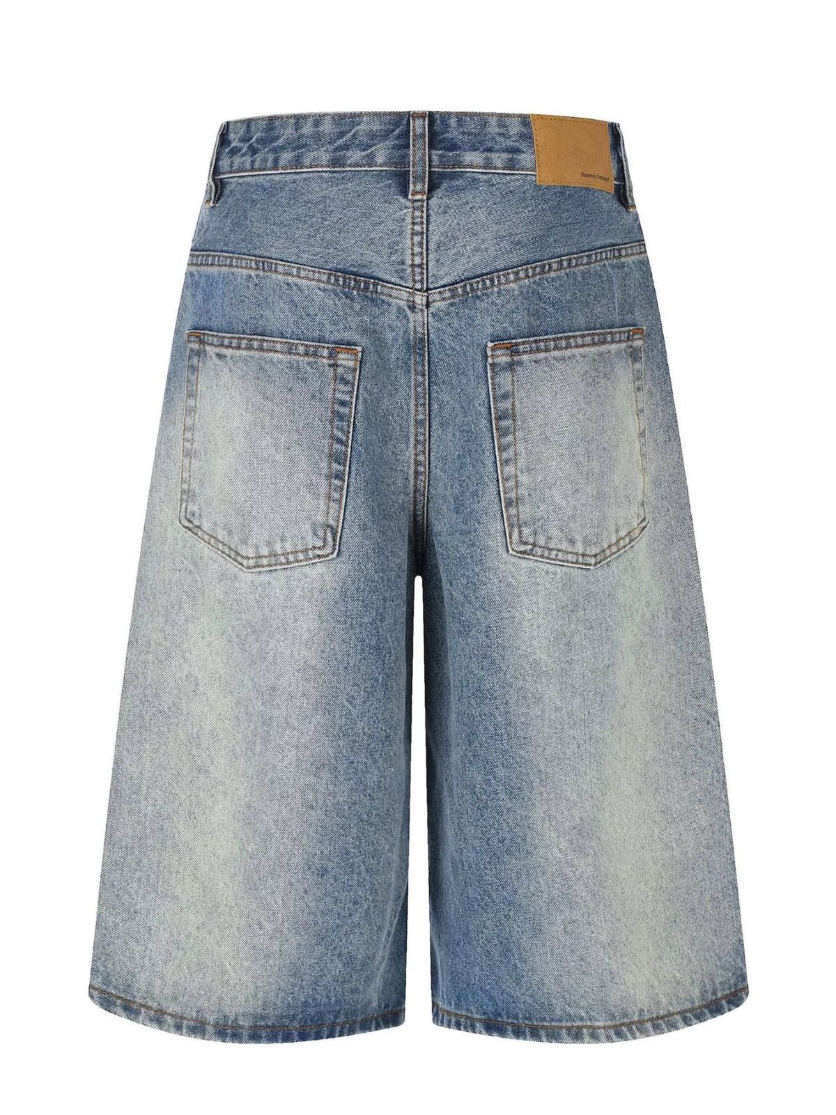 Men's Vintage Wash Wide Leg Denim Capris - Lilixa.store