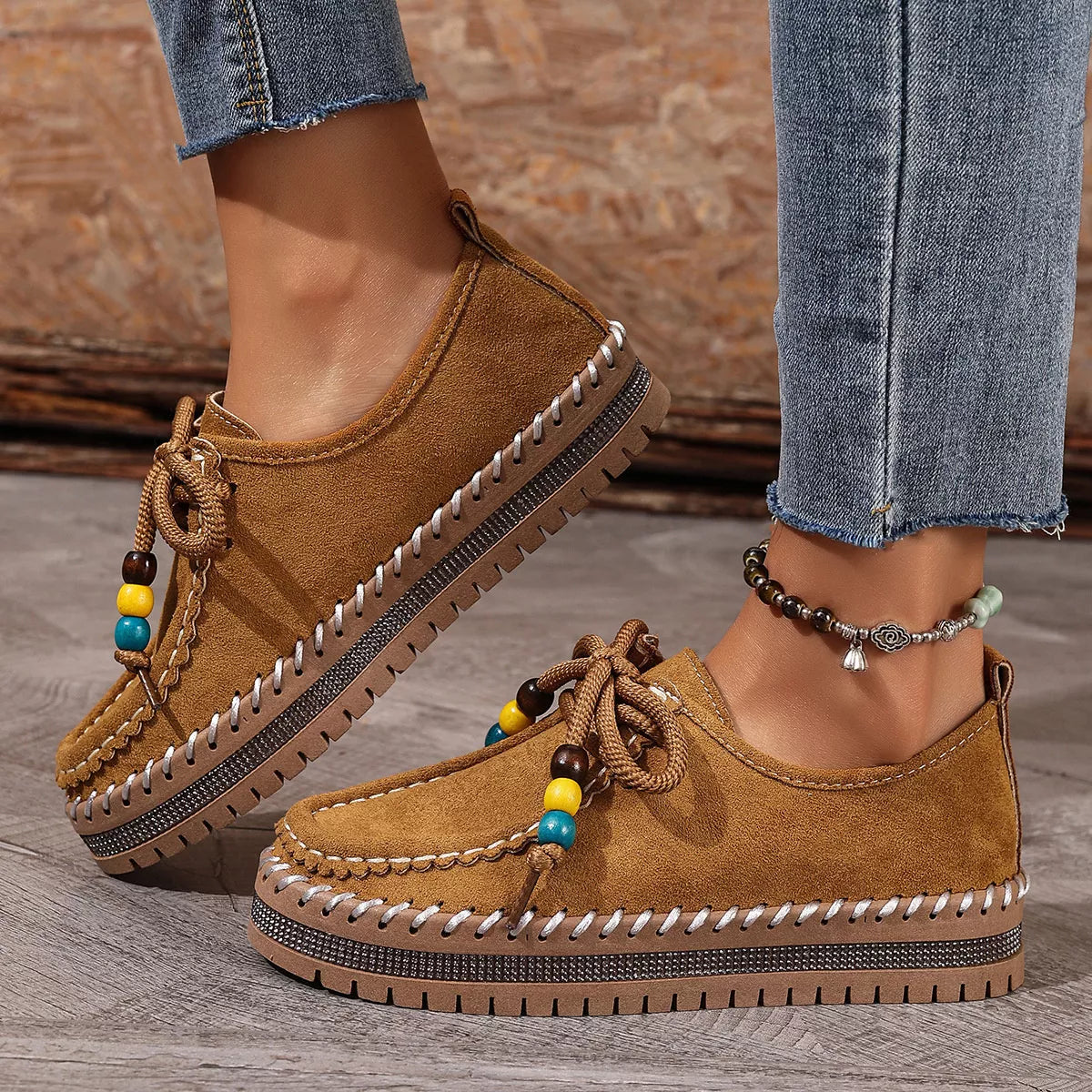 Round Toe Platform Loafers, view 2