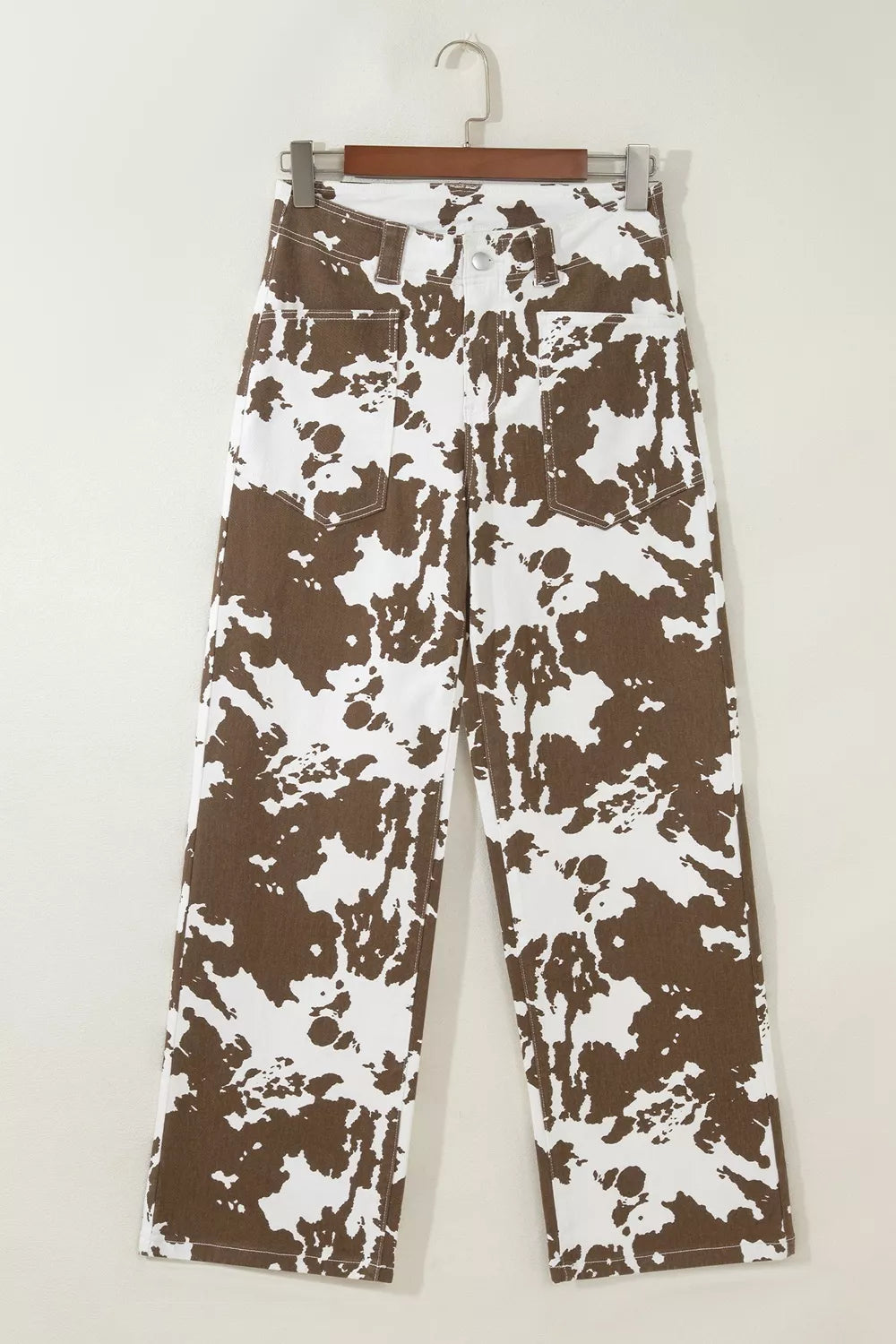 Abstract Pattern Regular Fit Full-Length Western Style Jeans - Lilixa.store