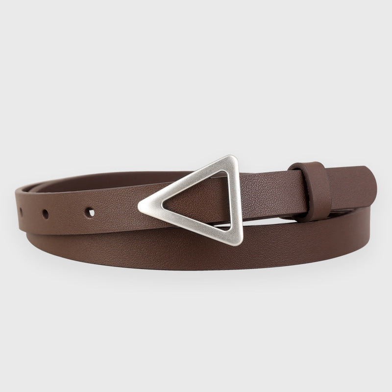 Triangle Buckle Skinny Belt - Lilixa.store