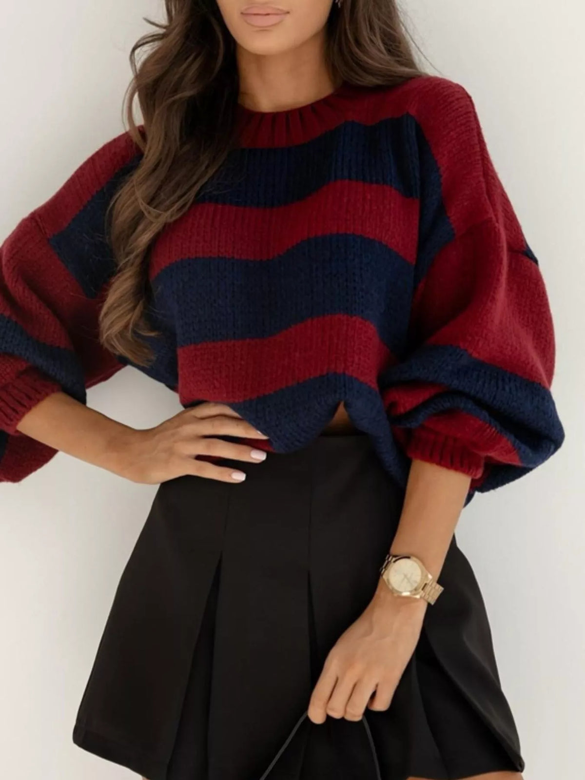 Striped Dropped Shoulder Sweater