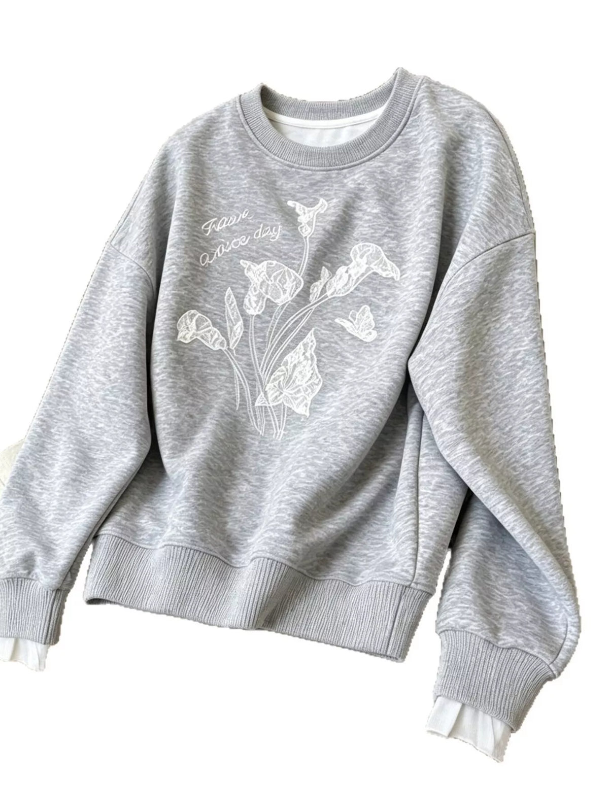 Floral Crew Neck Sweatshirt