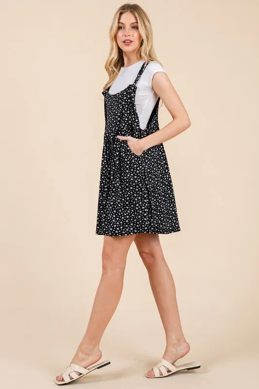 BOMBOM Floral Print Overalls with Pockets - Lilixa.store