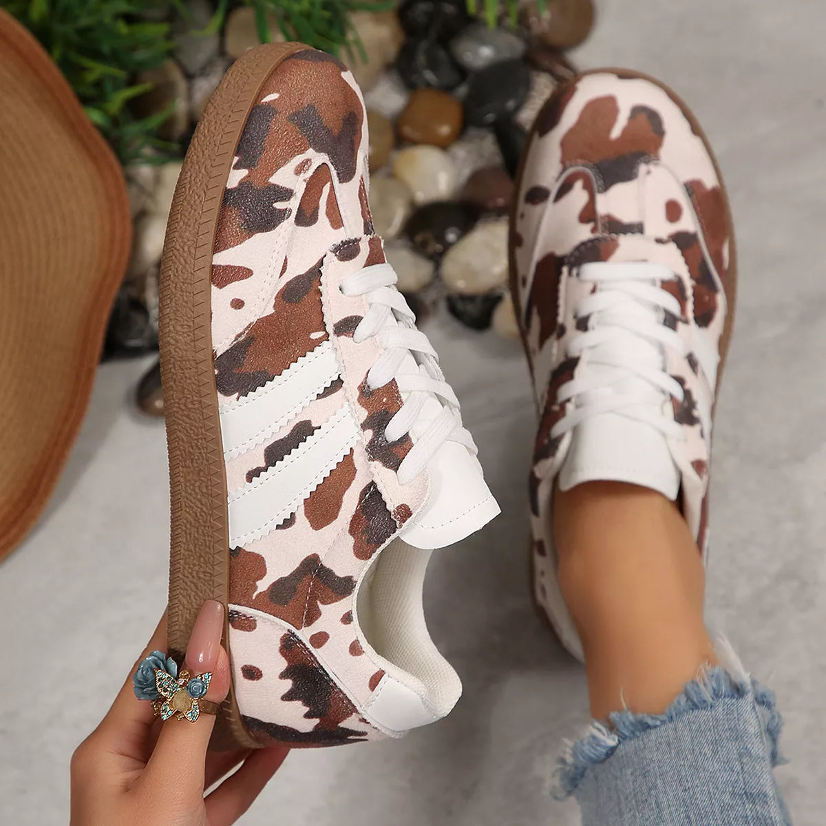 Cow Print Casual Sneakers - Lilixa.store