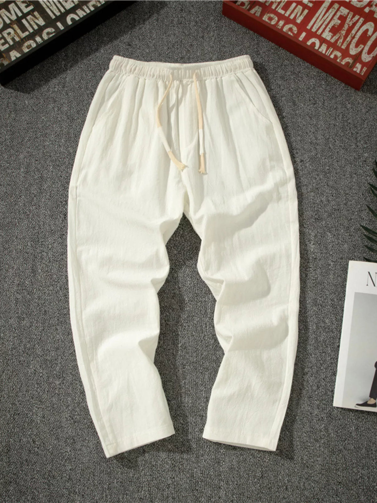 Men's Plus Size Drawstring Loose Fit Pants