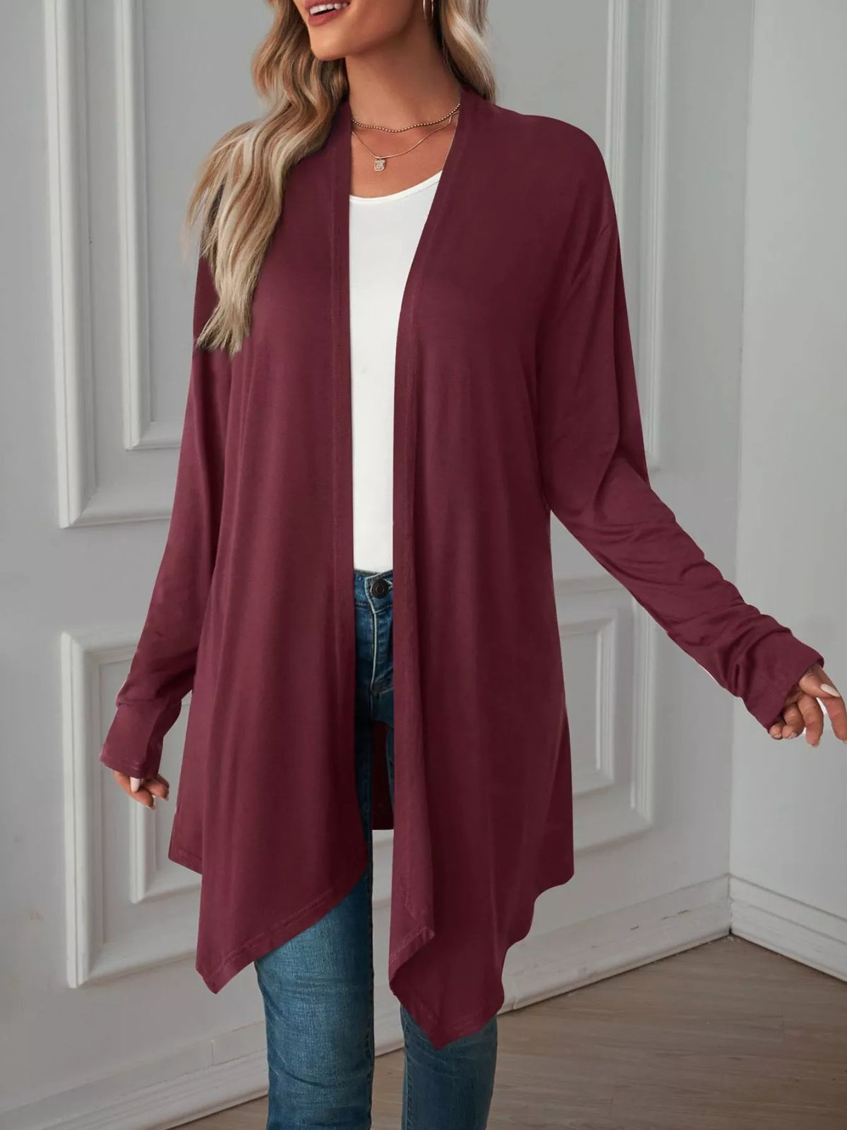 Lightweight Open Front Cardigan - Lilixa.store