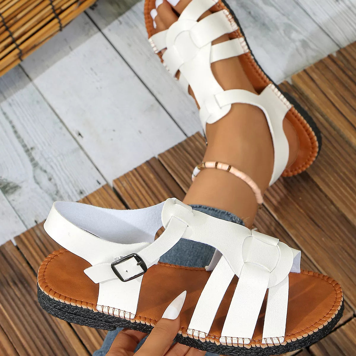 Open Toe Flat Sandals