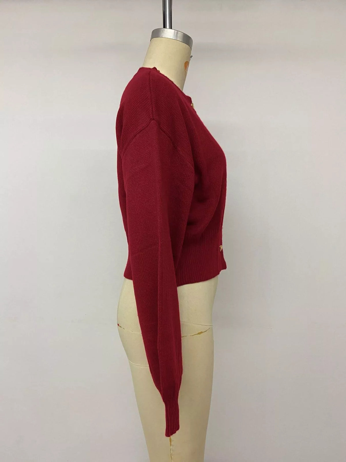 Heart-Button Knit Cardigan - Lilixa.store