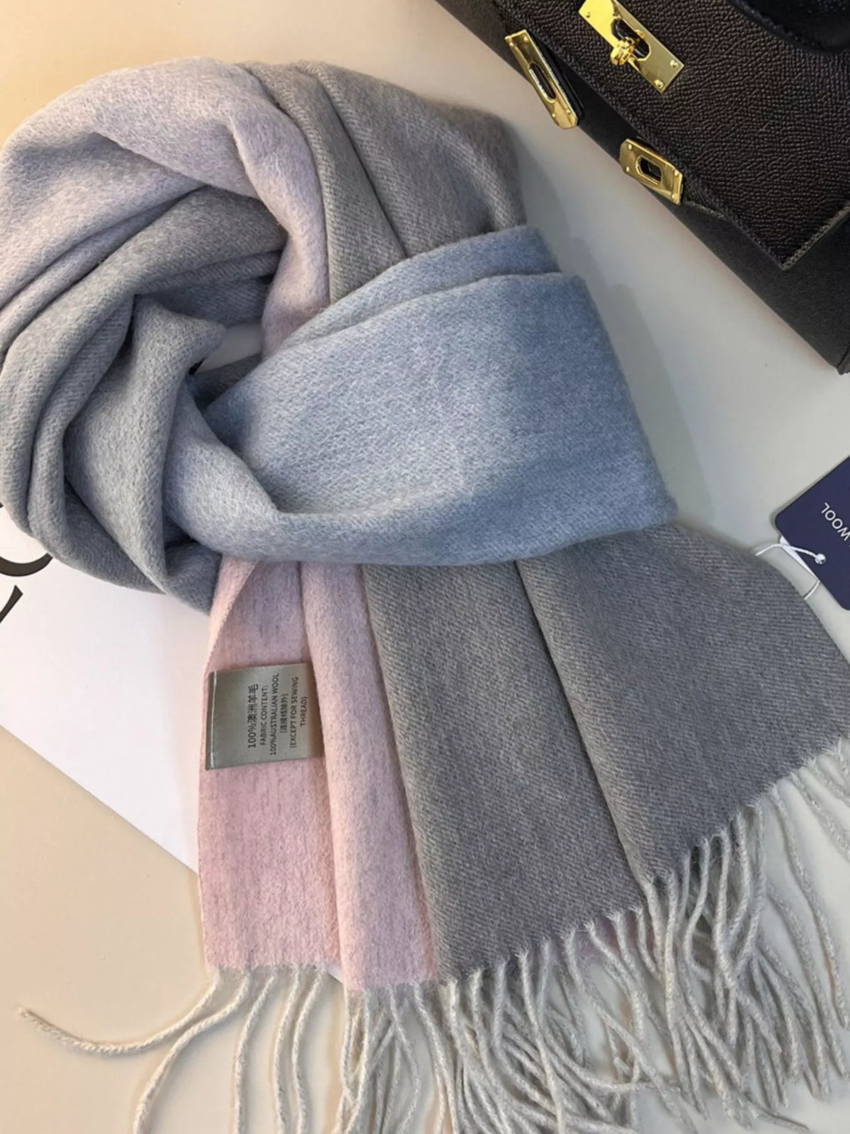 Color Block Fringe Scarf - Lilixa.store