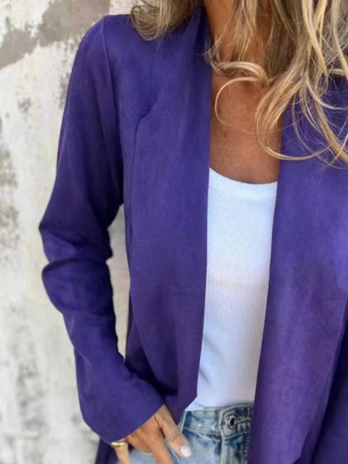 Full Size Open Front Casual Cardigan Plus Size, view 15