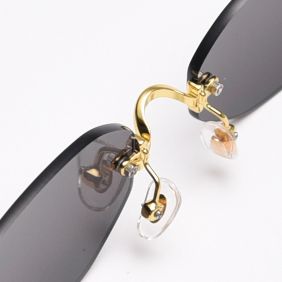 Rimless Oval Sunglasses with Gold Frame - Lilixa.store