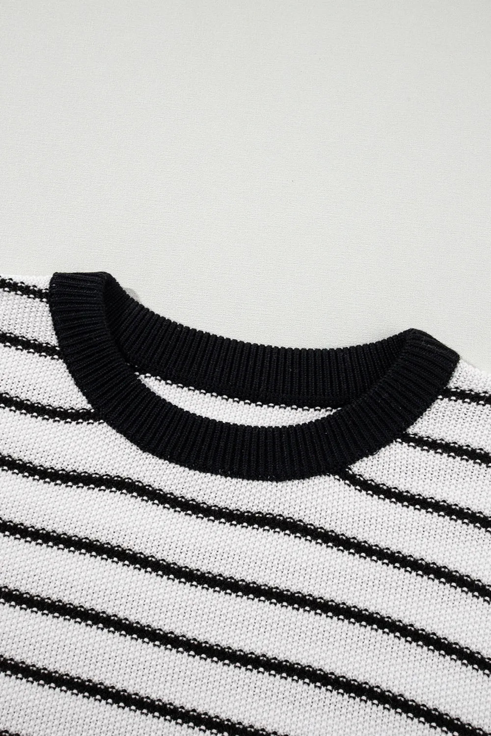 Striped Round Neck Knit Top - Lilixa.store