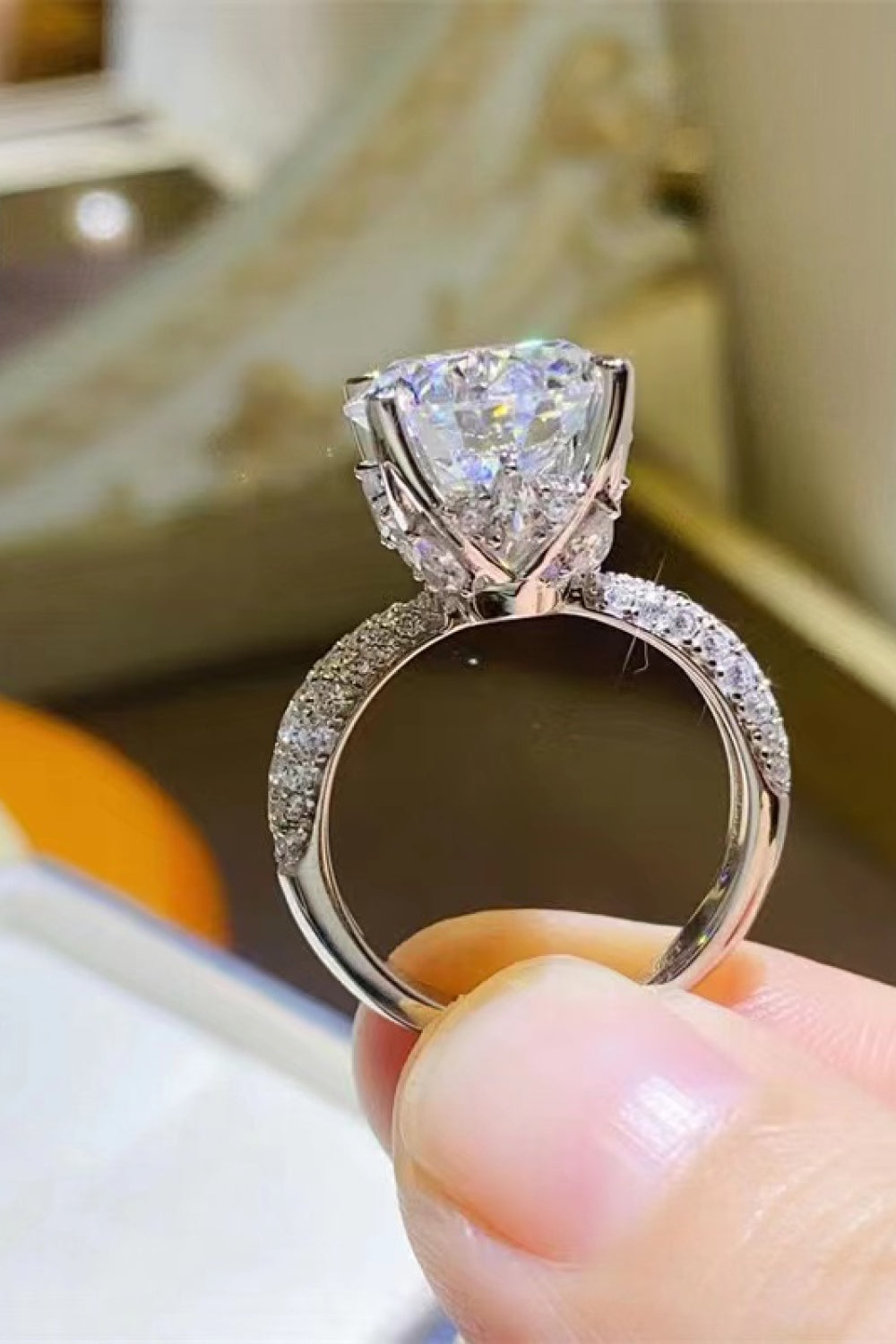 5 Carat Moissanite 925 Sterling Silver Ring, view 6