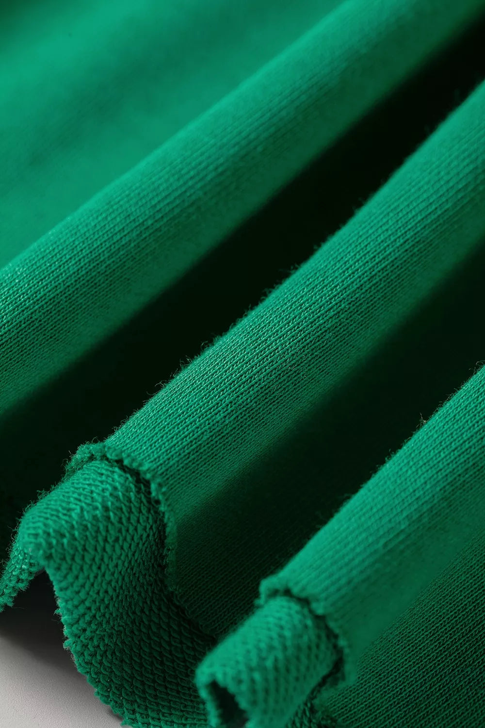 Solid Color Hooded Long Sleeve Elastic Waist Pocket Pants Set in Dark Green, view 9