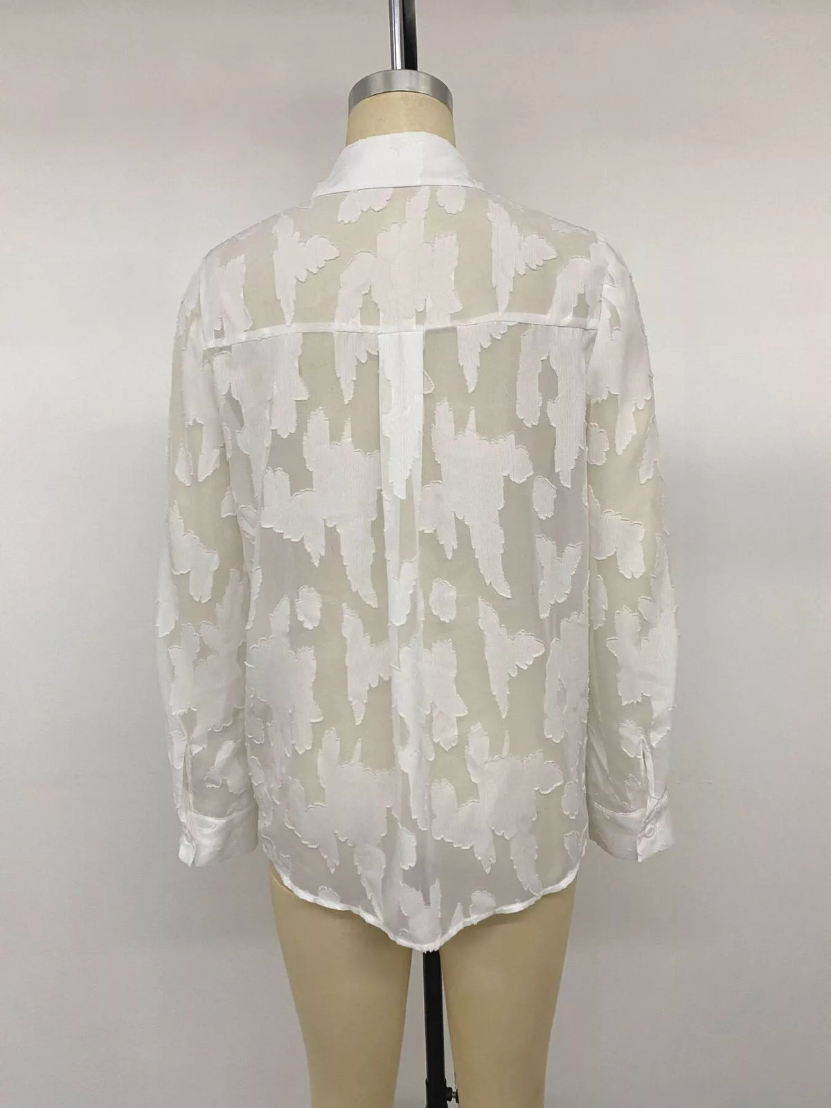Sheer Button-Down Shirt - Lilixa.store