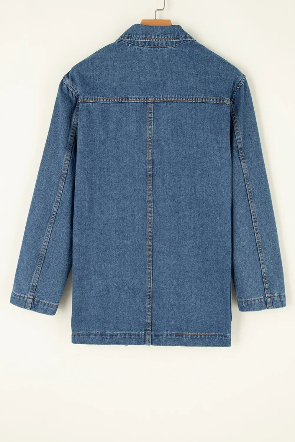 Pocketed Long Sleeve Denim Jacket, view 12