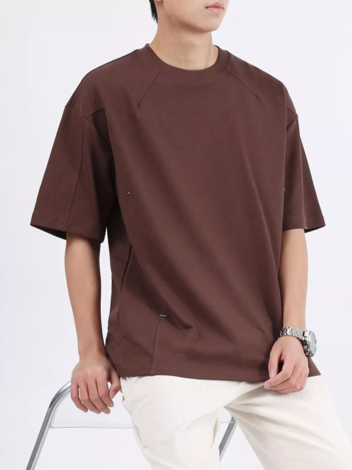 Lilixa Men's Tops Men's Plus Size Half Sleeve Oversized T-Shirt Men's Plus Size Half Sleeve Oversized T-Shirt