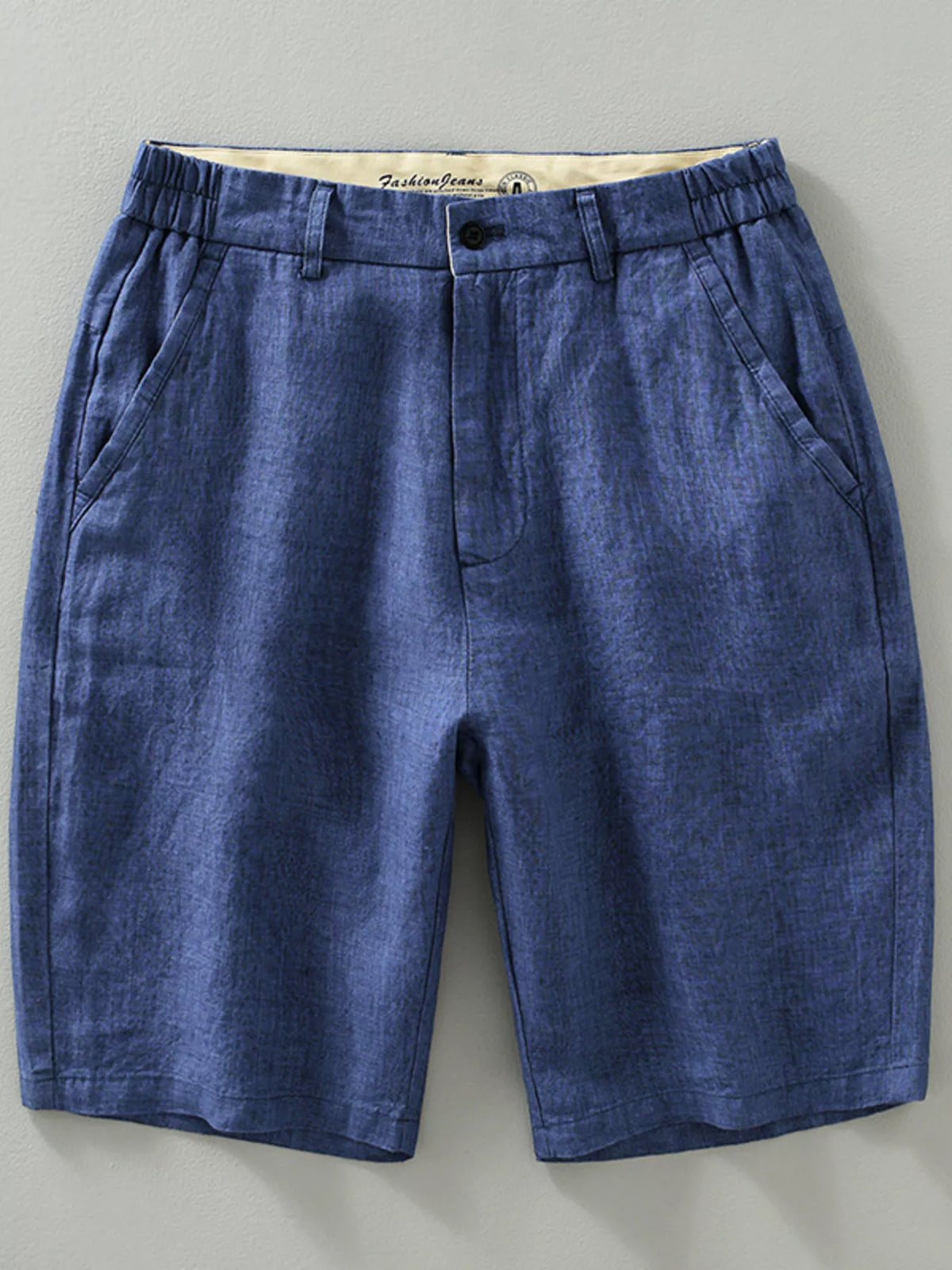 Men's Plus Size Casual Pocketed Shorts in Blue