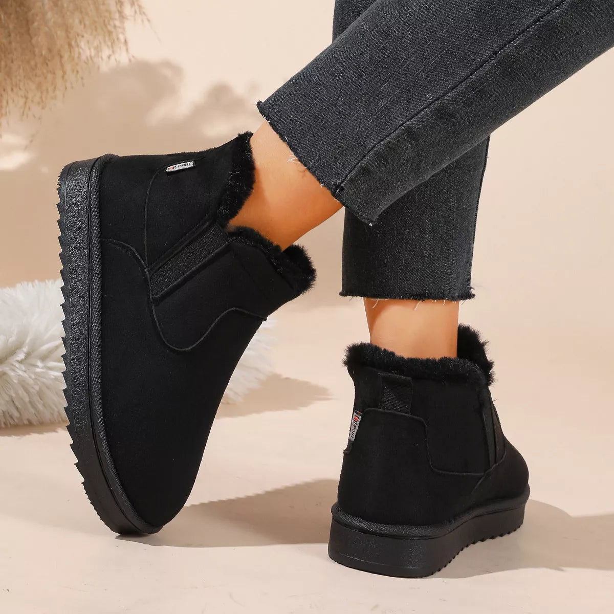 Plush Lined Winter Ankle Boots