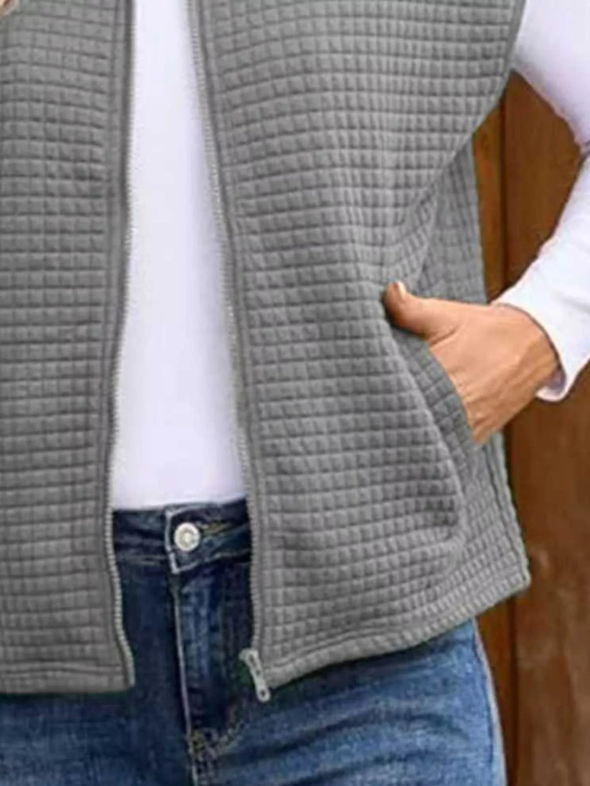 Zip-Up Vest Coat - Lilixa.store
