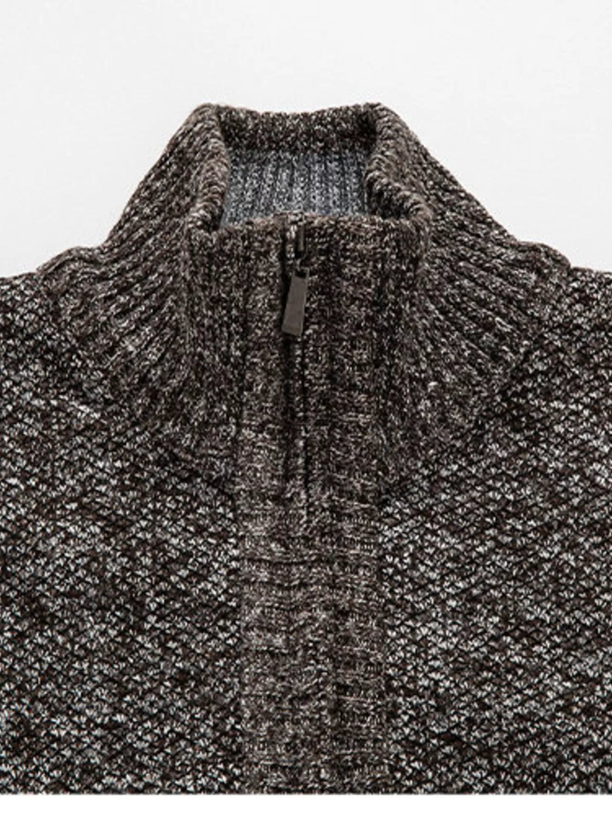 Men's Plus Size Half-Zip Stand Collar Textured Sweater - Lilixa.store
