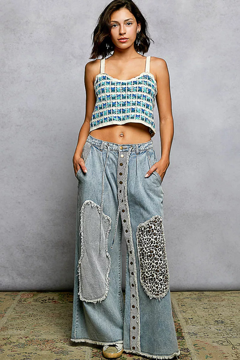 POL Cropped Crochet Cami with Scalloped Edge - Lilixa.store