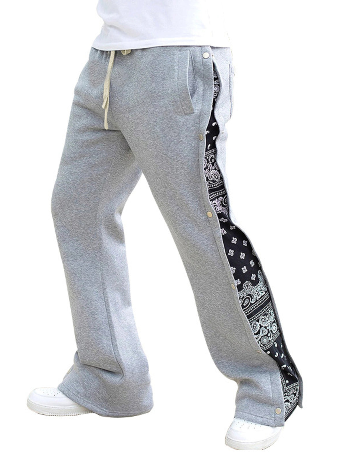 Men's Full Size Side Snap Button Pants Plus Size