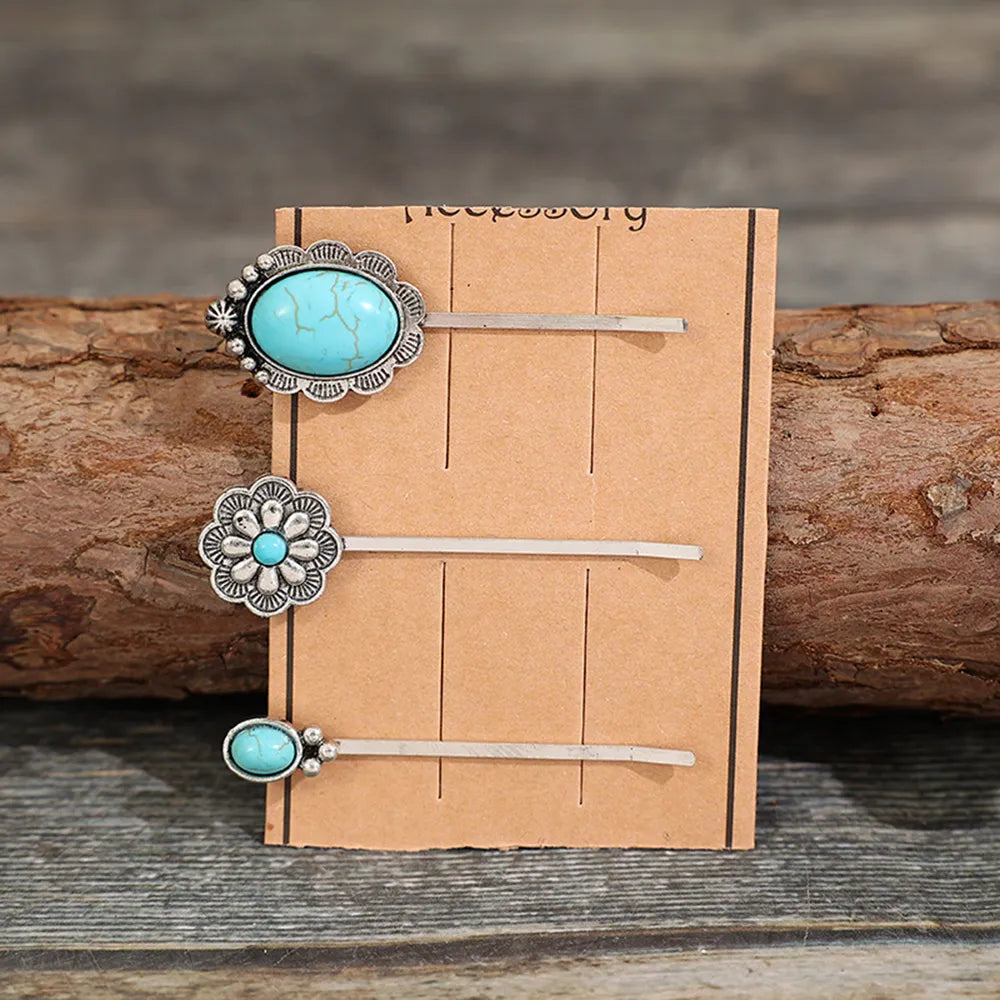 3 PCS/Set Artificial Turquoise Hair Pins - Lilixa.store