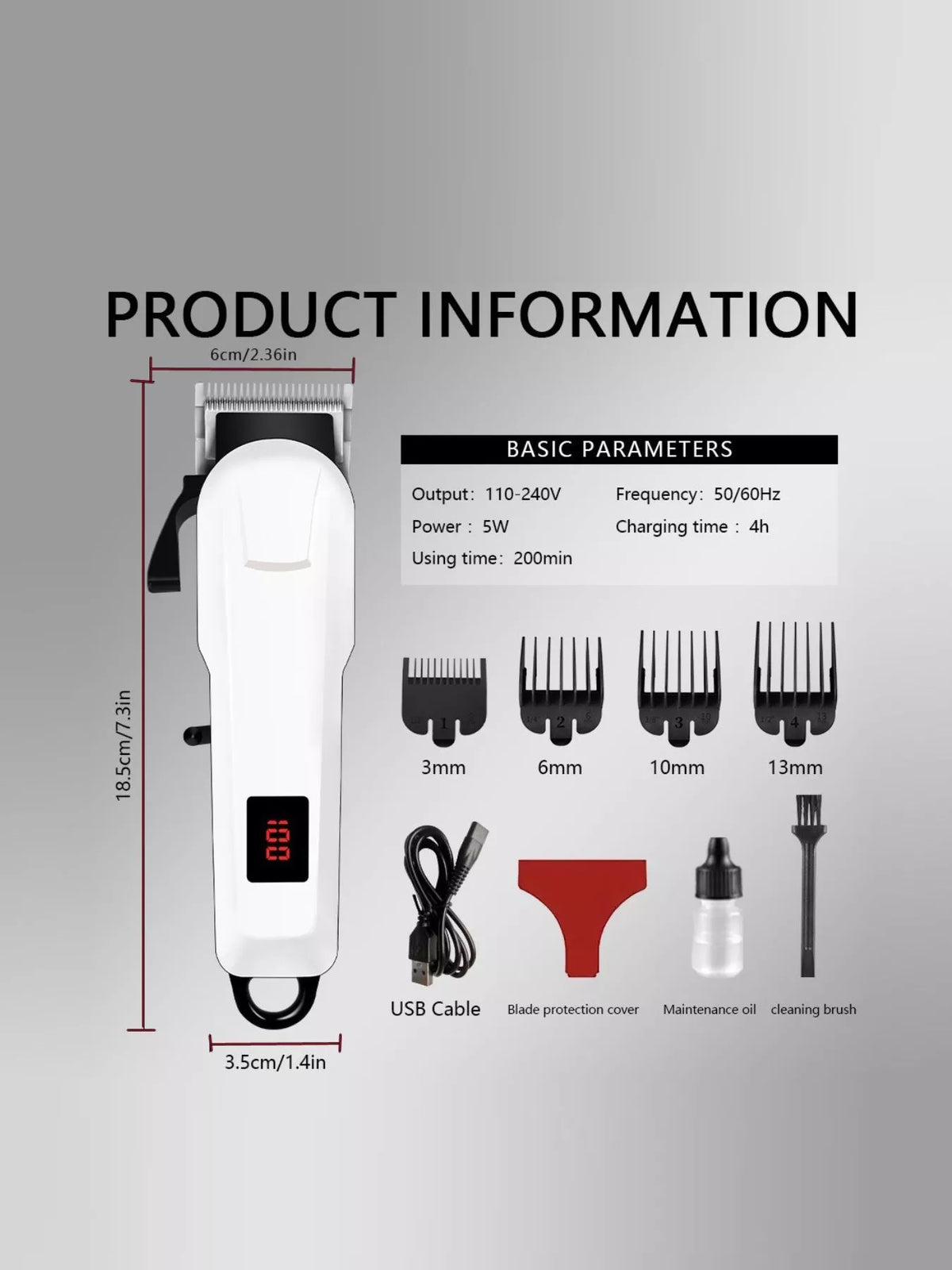 Cordless Hair Clipper with LED Display - Lilixa.store