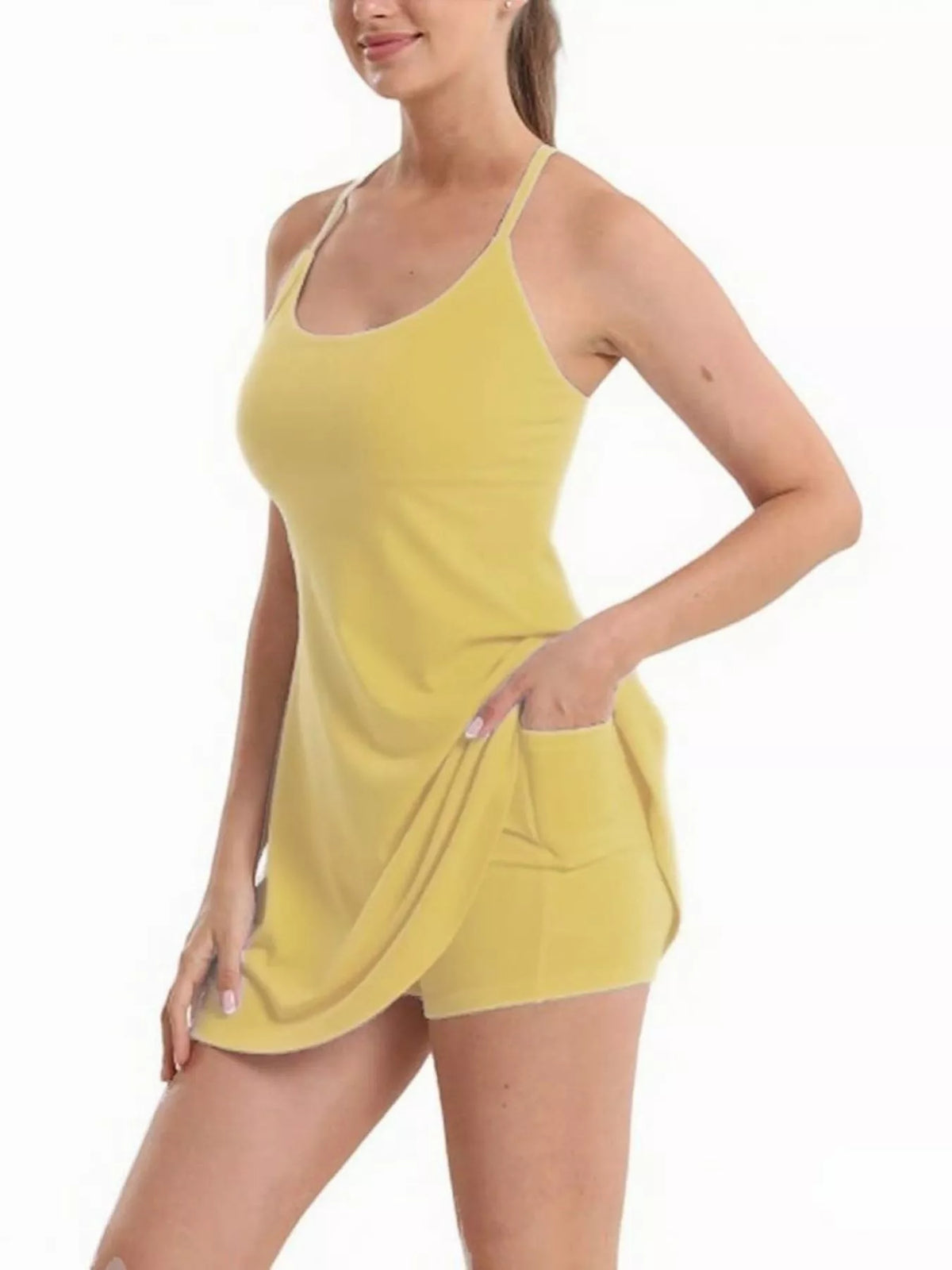 Scoop Neck Cami and Shorts Active Set - Lilixa.store