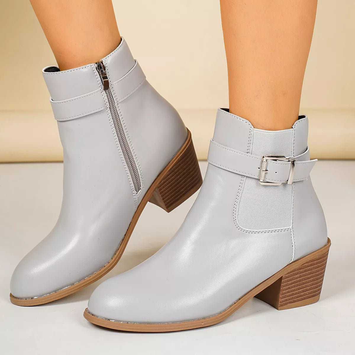 Point Toe Block Heels Boots - Lilixa.store