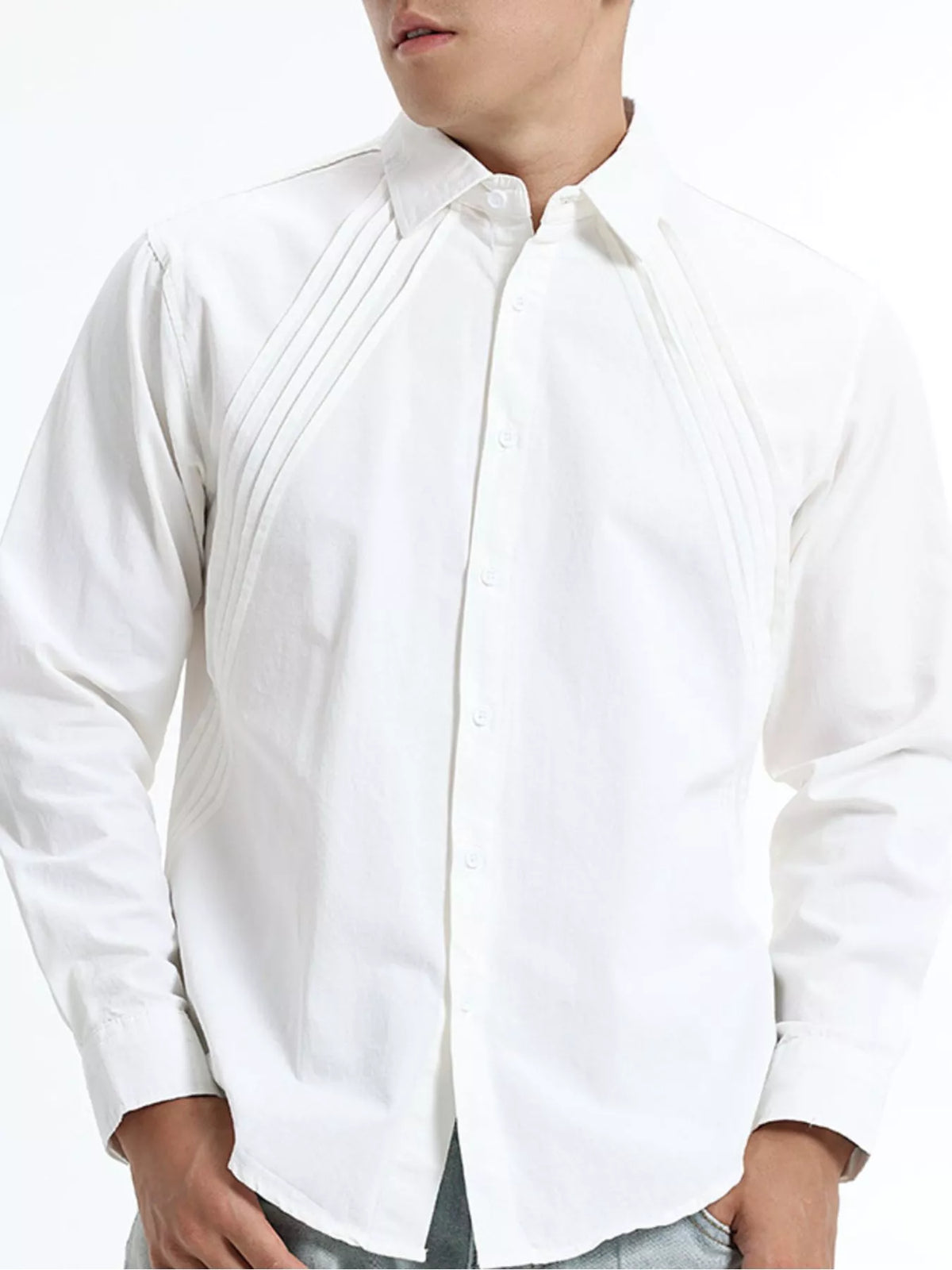 Men's Plus Size Long Sleeve Button-Down Shirt