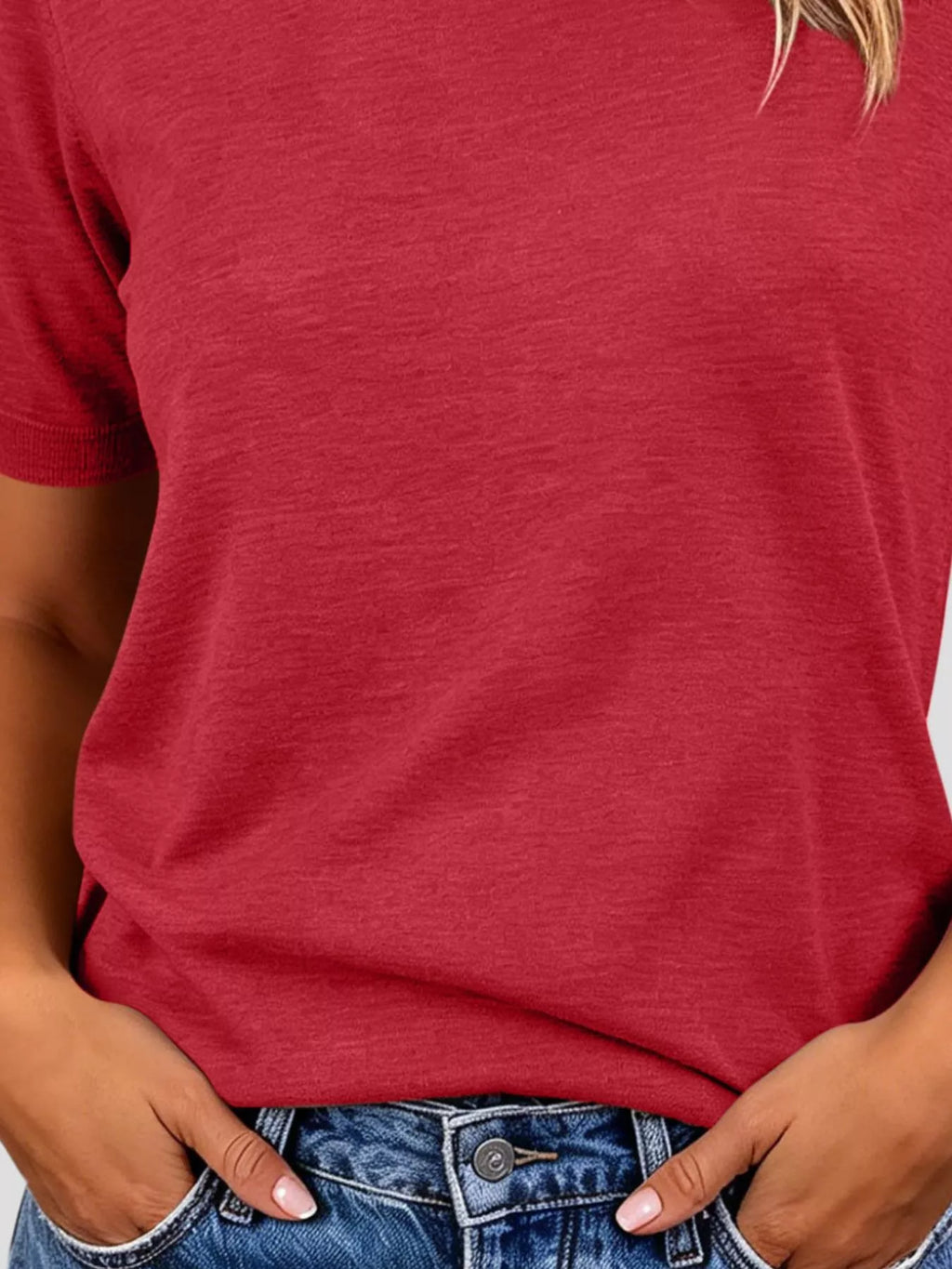 Classic Crew Neck Short Sleeve Knit Top - Lilixa.store