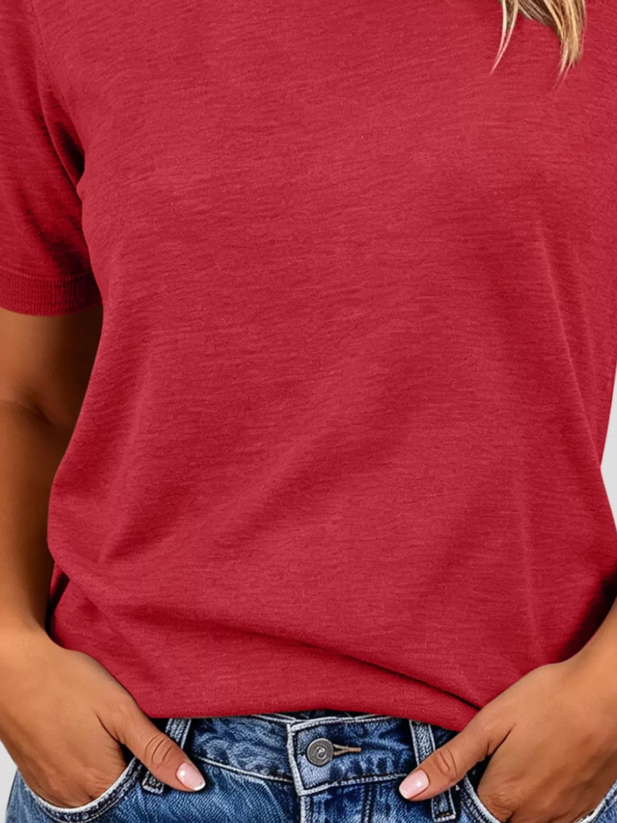 Classic Crew Neck Short Sleeve Knit Top - Lilixa.store