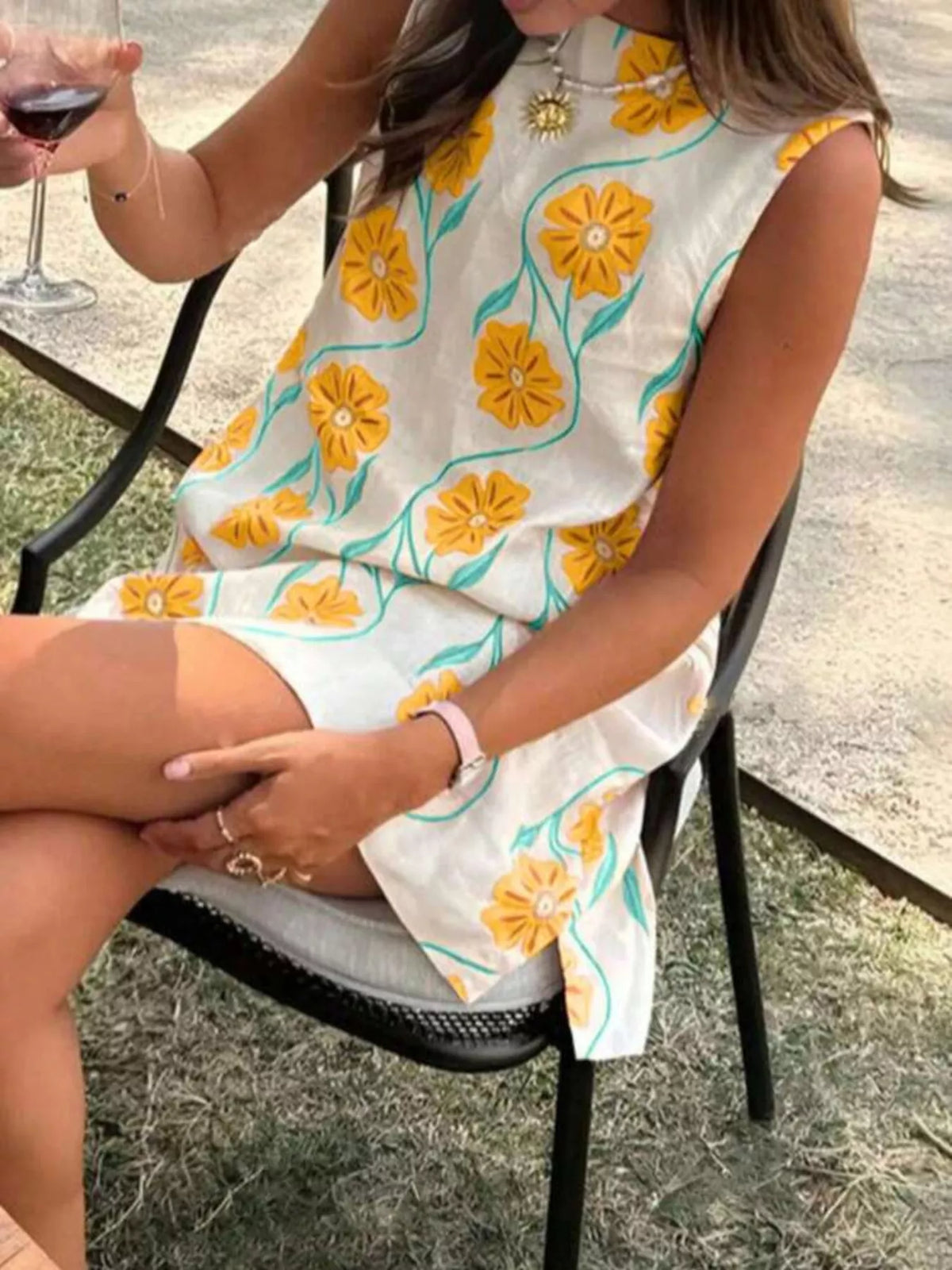 Floral Pattern Sleeveless Mini Dress - Lilixa.store