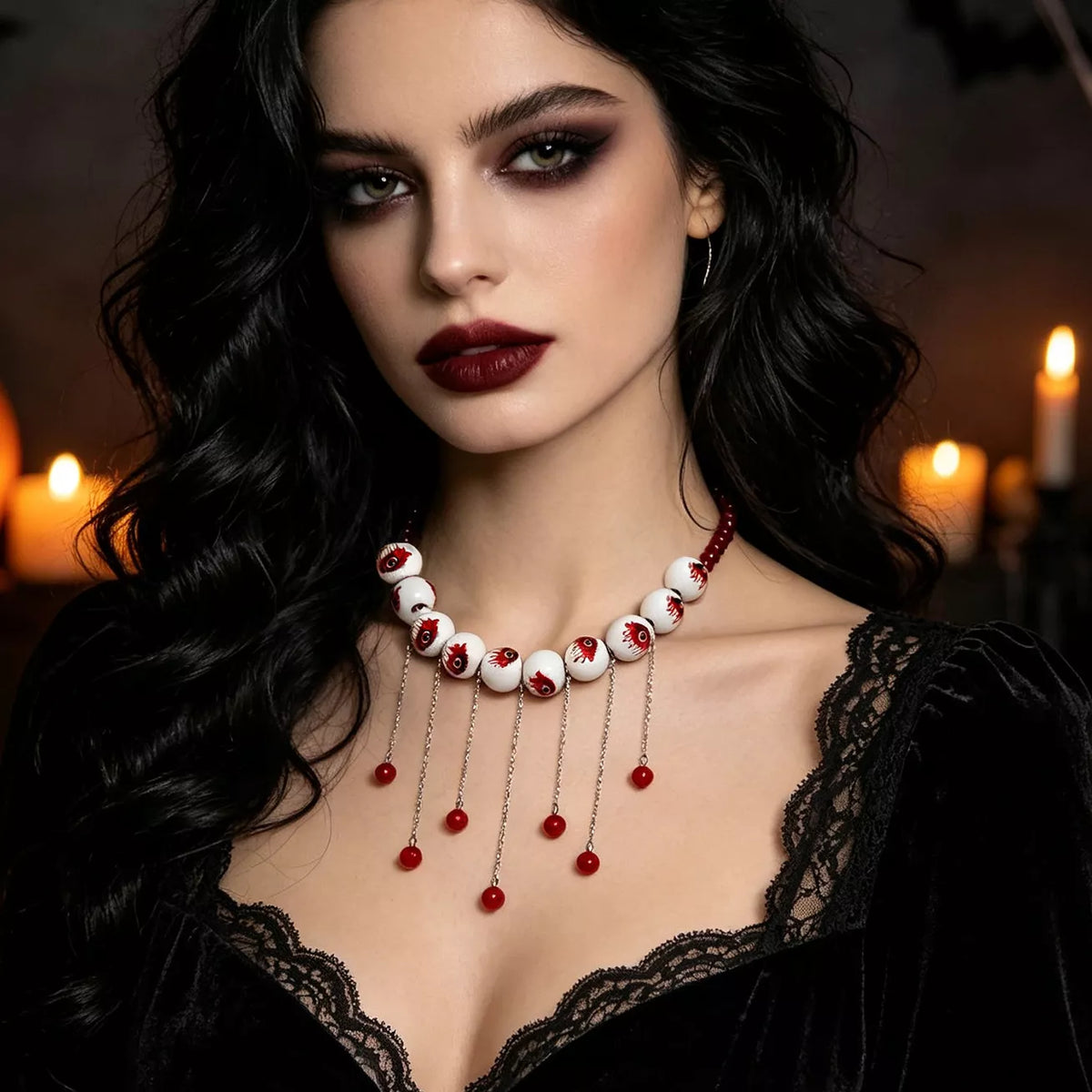 Halloween Gothic Eyeball Necklace - Lilixa.store
