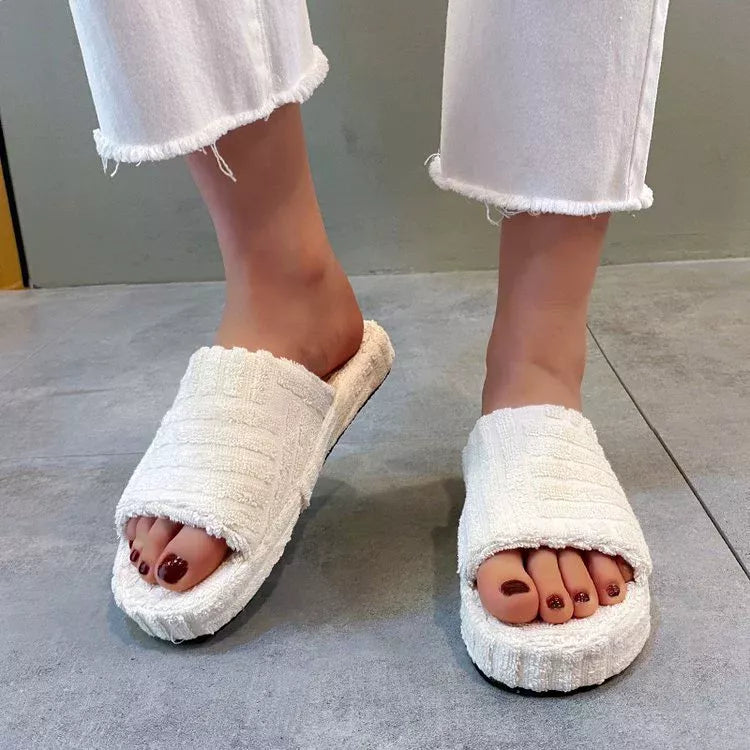 Open Toe Platform Slippers - Lilixa.store