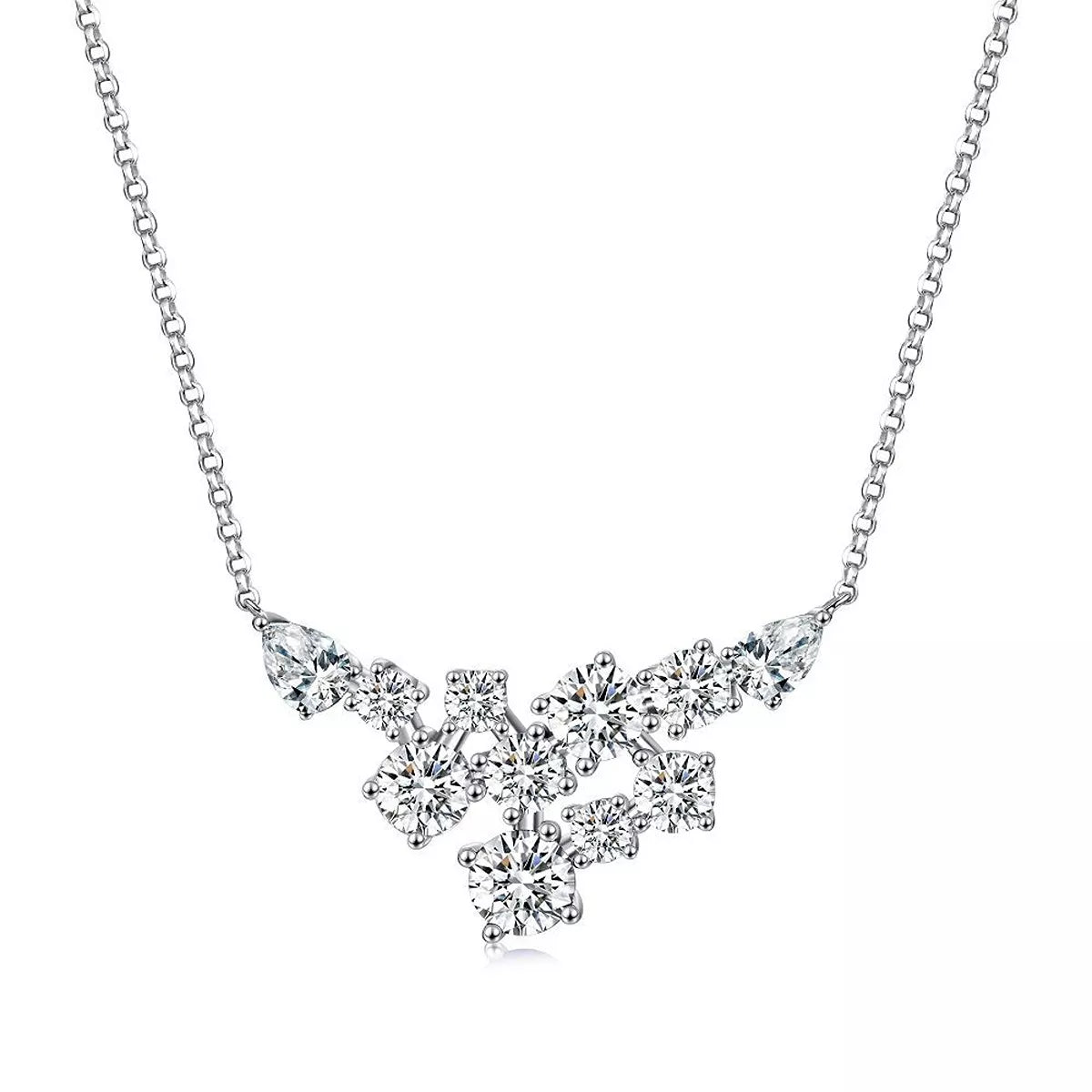 925 Sterling Silver Zircon Pendant Necklace, view 2