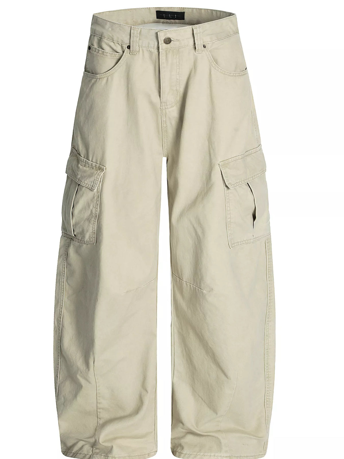 Men's Vintage Wide Leg Cargo Pants in Light Khaki