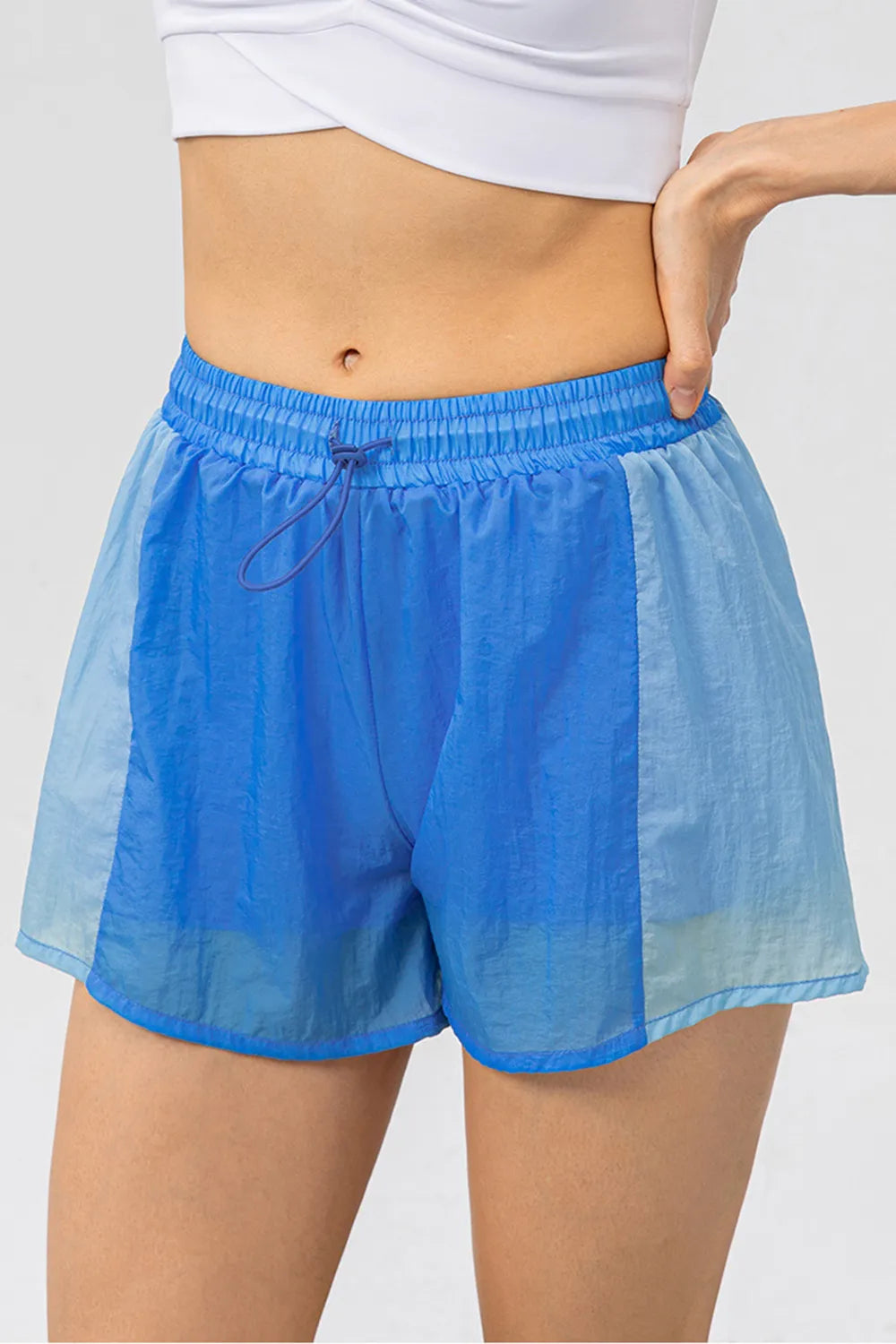 Color Block Drawstring Active Shorts - Lilixa.store