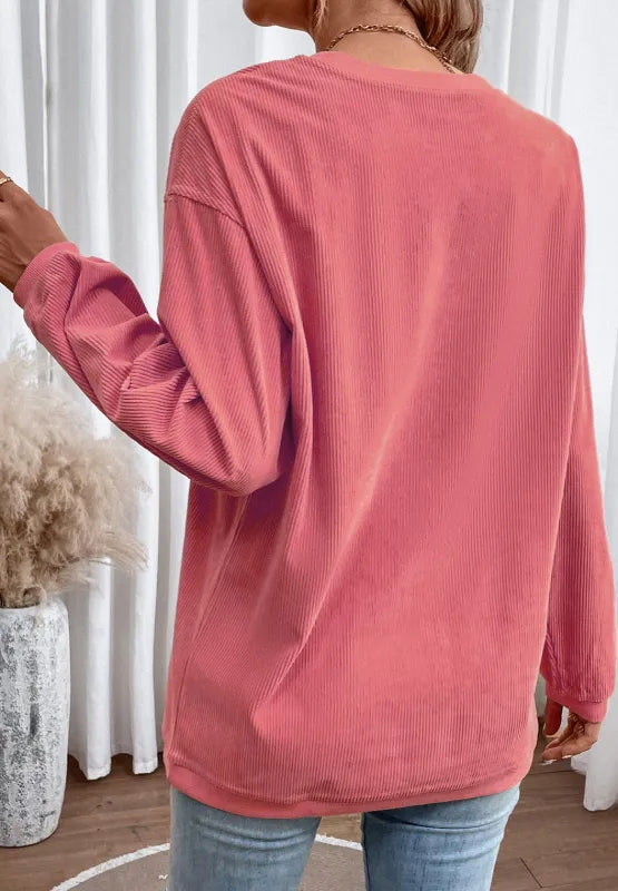 Valentine's Day LOVE Round Neck Long Sleeve Sweatshirt - Lilixa.store