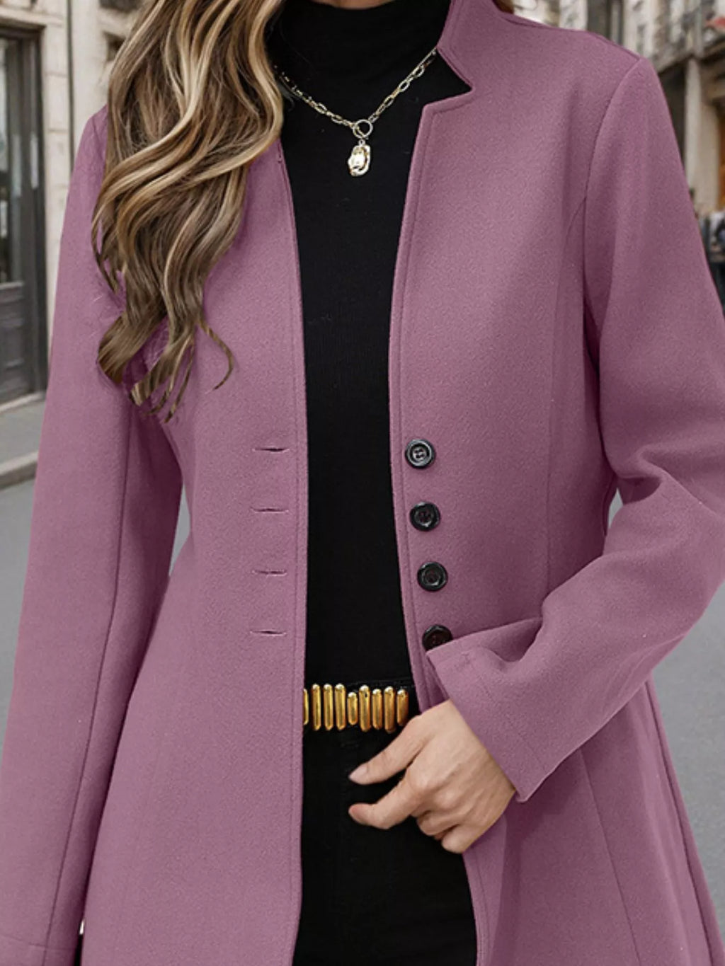 Button Up Long Sleeve Coat - Lilixa.store